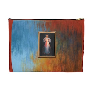Sacchetto per accessori di preghiera; Divina Misericordia; Custodia in tessuto con cerniera per biglietti di preghiera e rosario; Sacchetto per la preghiera Gesù confido in te; Regalo cattolico