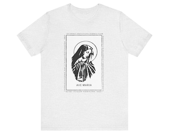 Ave Maria Unisex Tee: Virgin Mary Catholic Prayer Shirt