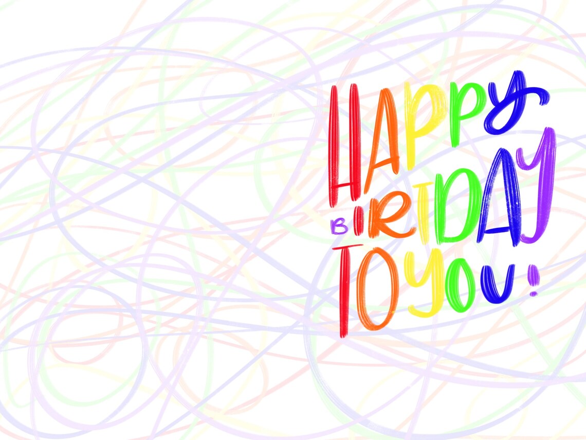 Rainbow Happy Birthday Card DIGITAL DOWNLOAD Etsy UK