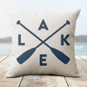 Lake Pillow - Paddle Oar Nautical Decor - Lake House Decor & Boating Gift Ideas - Gifts for Boat Owners - Lake Gifts and Boating Lovers