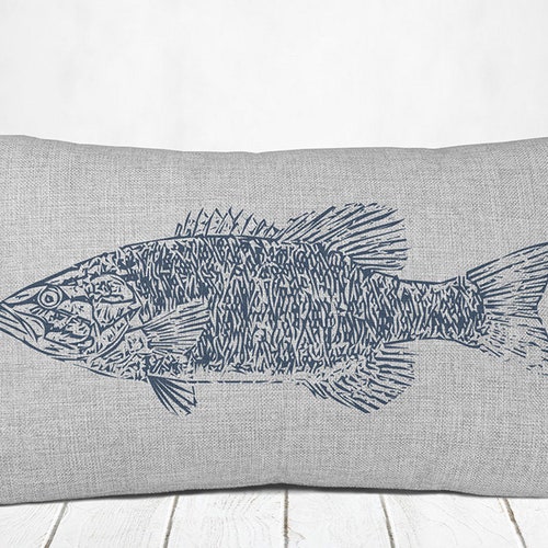 Bass Fish Pillows Lumbar Throw Lakehousenautical Decor & Etsy
