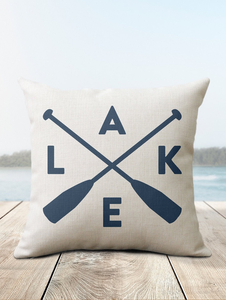 Lake Pillow Paddle Oar Nautical Decor Lake House Decor & Etsy
