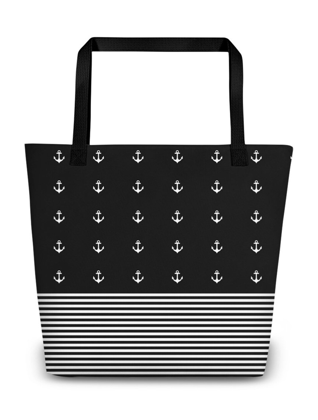 Black and White Anchor Tote Bag Boating Tote Bags for Boaters Lakehouse