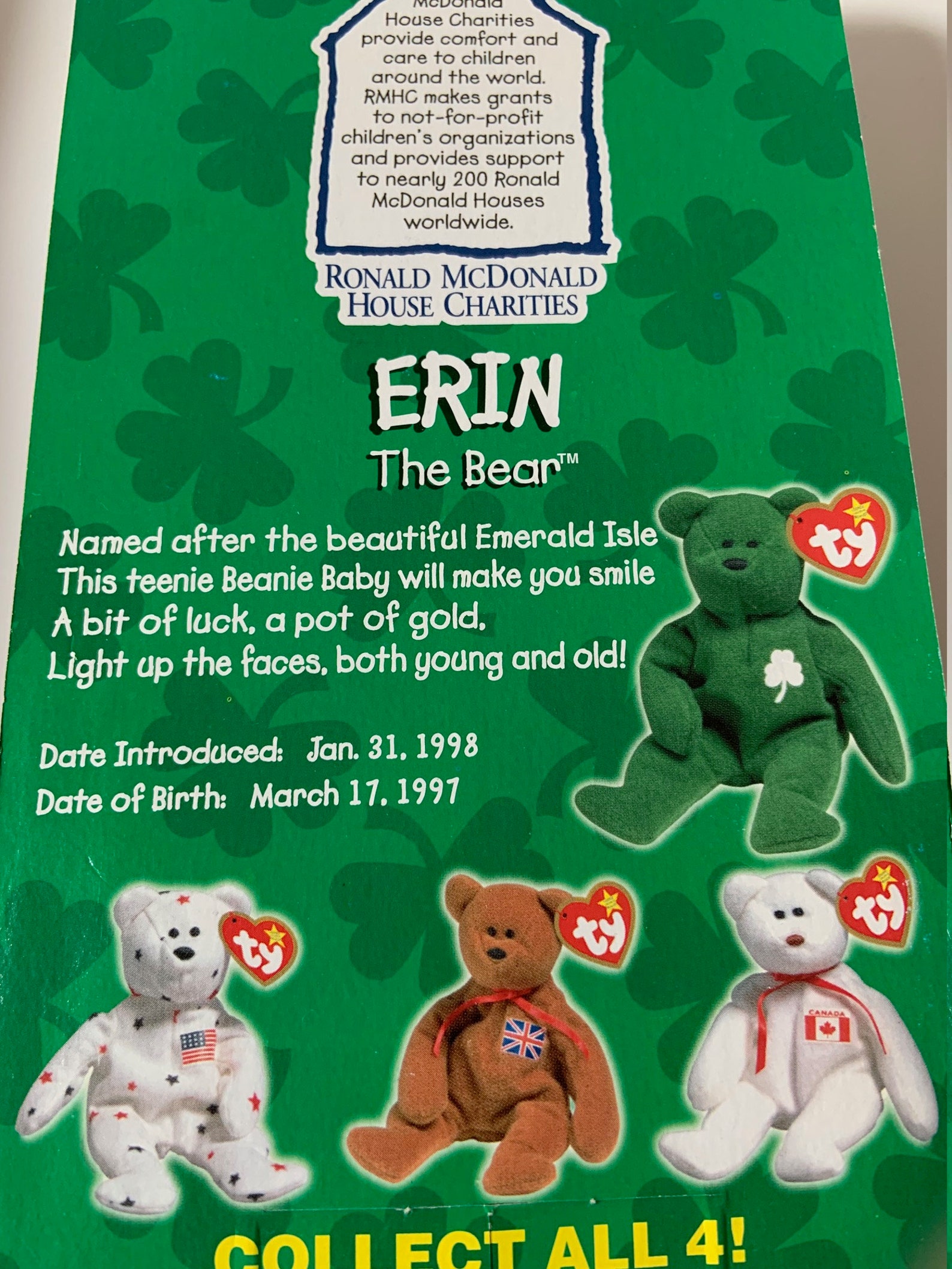 McDonald's Ty Beanie Babies International Bears Maple | Etsy