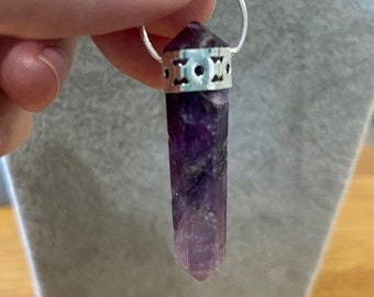 Amethyst and Silver Pendant Necklace