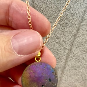 Titanium treated lava ball pendant necklace