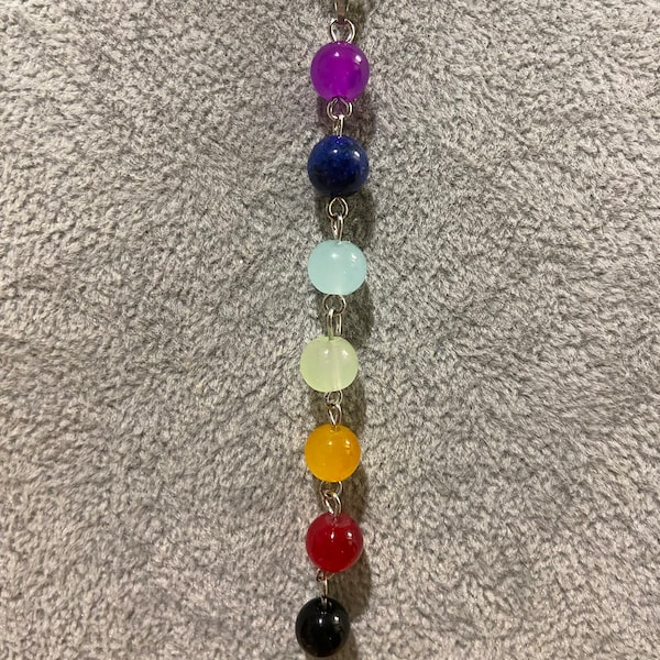 Chakra Ball Necklace of 7 chakra colors