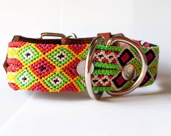 Handgefertigtes Hundehalsband gewebt - klein 35 cm