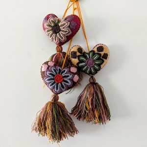 Heart handmade decoration felt heart tassel decor felt heart decoration gift for her idea