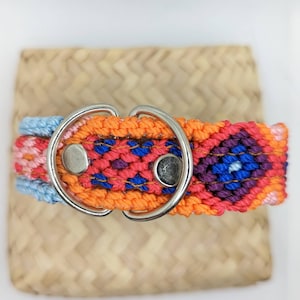 Handmade Woven Dog Collar: Embroidered Artisan Leather, Mexican Gift