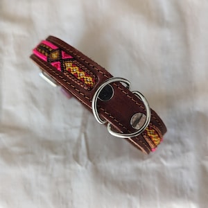 Dog collar handmade Mexican dog collar unique dog collar woven brown gift for dog idea