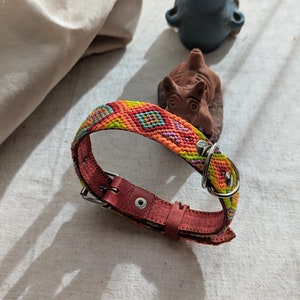 Dog collar handmade Leather dog collar handmade woven dog collar