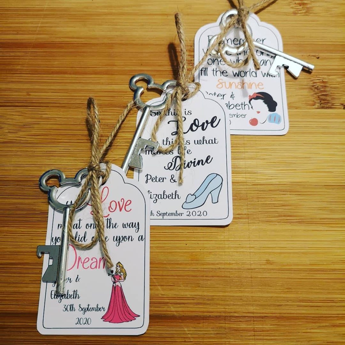 Disney Princess Theme Bottle Opener Keys Wedding Favour Pack Etsy