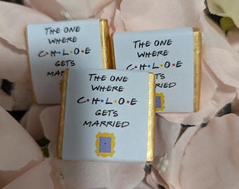 Personalised Friends Theme Chocolate Neapolitans - The One Where She Got Married - Perfect from Weddings to Hen Dos!