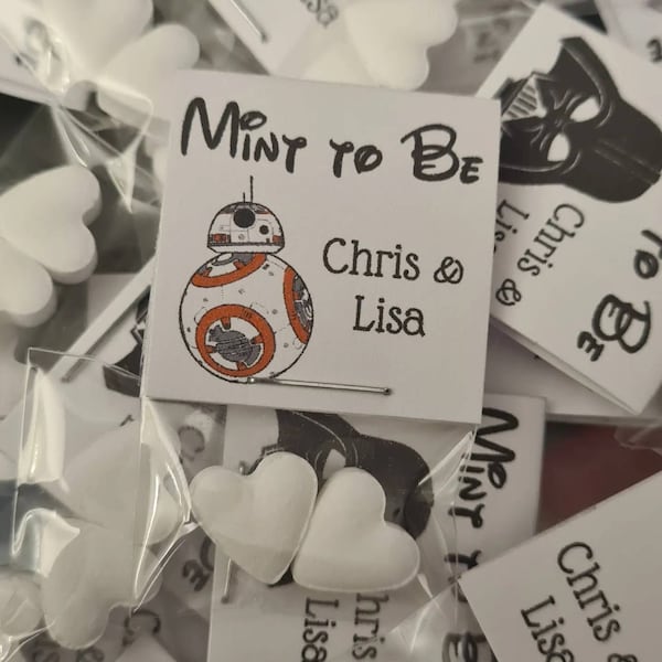 Fantastic Personalised Disney Star Wars Theme Mint to Be Wedding Favours Pack of 25! Perfect for Weddings! 5 designs to choose from