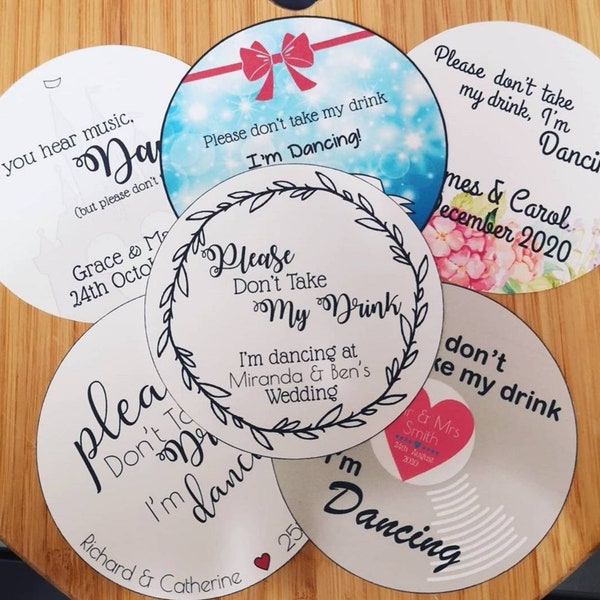 Please don't take my drink wedding personalised drink coasters - Multiple Designs, Pack of 10