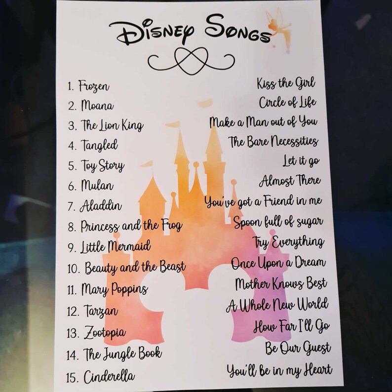 Disney Game Cards Bridal Shower Game Idea Wedding Game Etsy