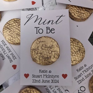Recuerdos de boda personalizados con monedas de chocolate Mint to Be Mint: ¡perfectos para bodas, compromisos, despedidas de soltera y más!