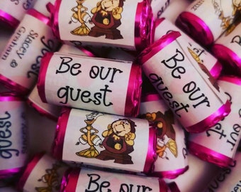 Tema Disney Mini rotoli personalizzati con cuori d'amore, ideali per matrimoni, compleanni, battesimi o addii al nubilato!