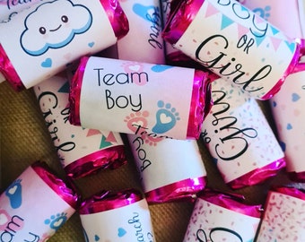 Super lindo género revela dulces de corazón de amor, perfectos para baby showers. ¡Revelaciones de género! Team boy o Team Girl Sweets
