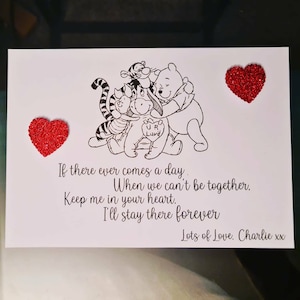 Winnie Pooh cita pensando en tu tarjeta personalizada