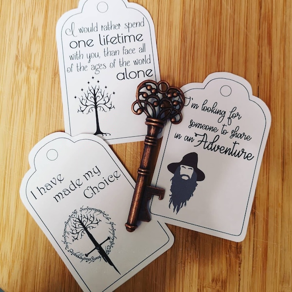 Personalised Lord of the Rings Theme Bottle Opener Key Favours pack of 10 - perfect for Weddings, Anniversaries, Engagements and more!