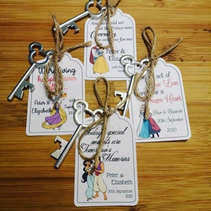 Disney Princess Theme Bottle Opener Keys Wedding Favour pack of 10 - Perfect for Weddings, Hen Dos, Bridal Showers, Anniversaries, and more!