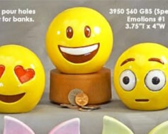 NEW ARRIVAL 3950 Emoji Emotion 3.75”T x 4”W unpainted, perfect gift, anniversary gift