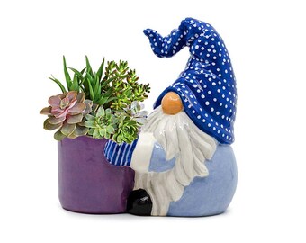 NEW ARRIVAL Rolly Polly Gnome Planter, 6.5"H, 70 colors/designs, personalize & customize, modern, indoor or outdoor, perfect gift, fast ship