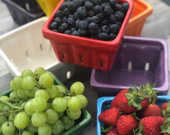 Berry basket, 70 colors, ceramic pottery, ceramic berry basket, berry box, fruit box, berry bowl, strawberry, cherry, blueberry