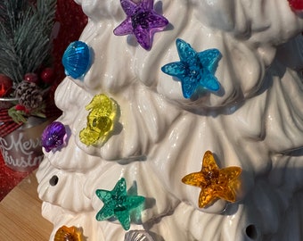 Large Sea Lights, Ceramic Christmas Tree Lights, Pottery Christmas Tree Lights, Single light or Multi pack