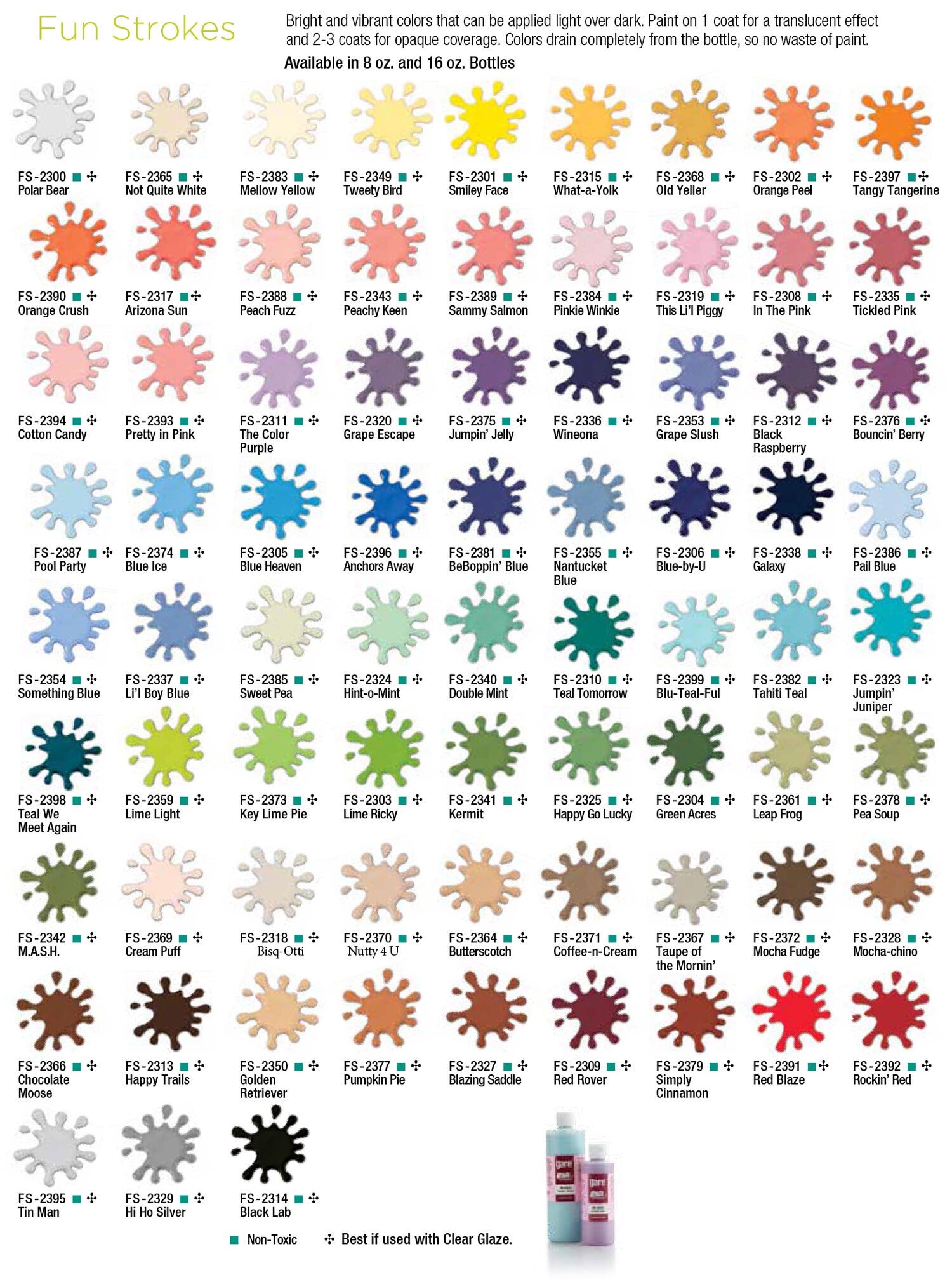 Gare Fun strokes pottery paint 75 colors