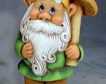 10” Gnome with Mushroom, Garden Gnome Custom painted or diy , craft kit, perfect gift