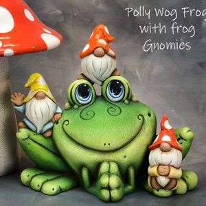 ON SALE Rolly Polly 3.5” set of Four Garden Gnomes for frogs or individual gnomes,unpainted-diy, ceramic pottery, modern gnome, garden gnome