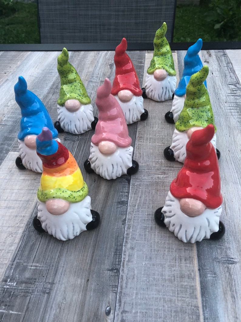 5 Gnome Custom painted or diy garden gnome red blue Etsy