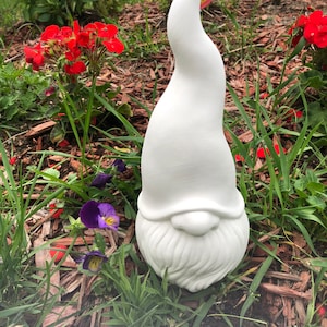 9.25” Large Contemporary Garden Gnome ceramic pottery bisque, ready to paint, craft kit, perfect gift