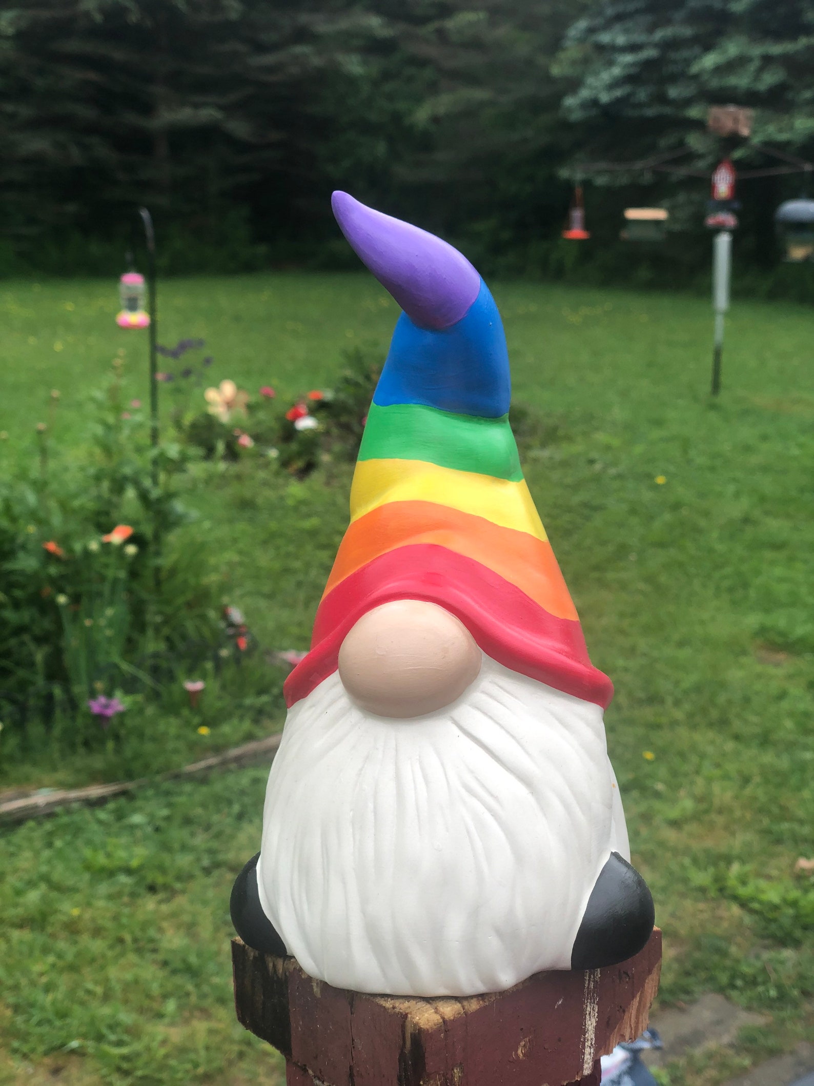 Rainbow Gnome Ceramic Pottery Bisque Etsy