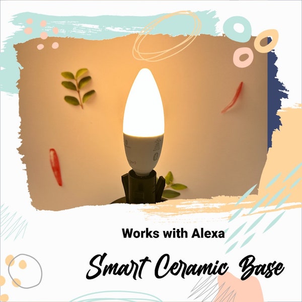 Socle intelligent-fonctionne avec Alexa ou culot universel avec ampoule ordinaire pour céramique avec variateur (ARBRE/céramique NON INCLUS)