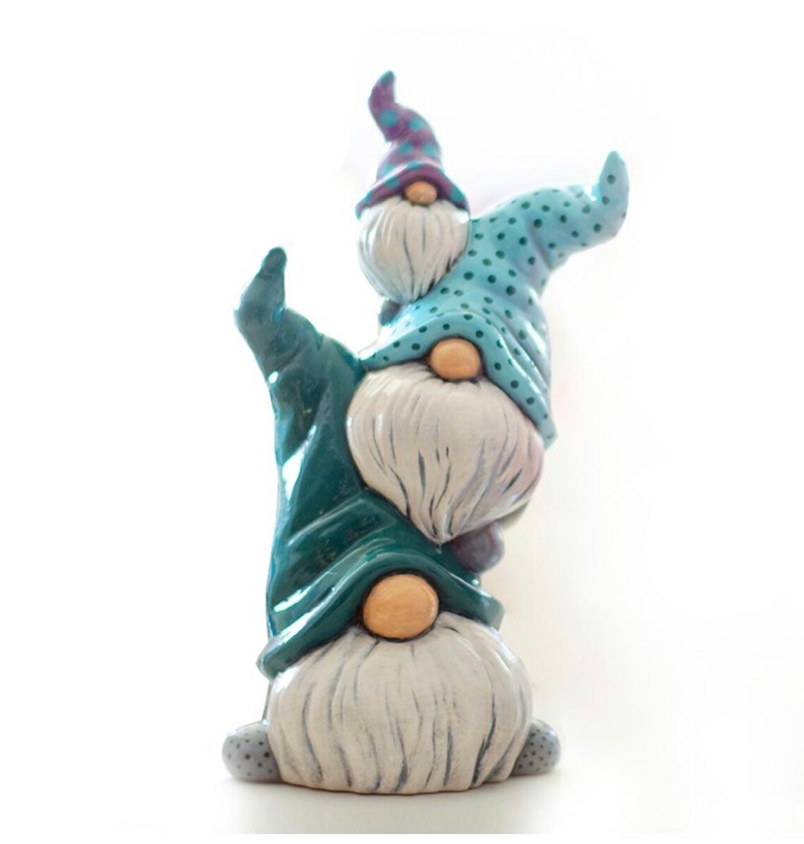 9 Stack of Gnomes Custom Painted or Diy Craft Kit Perfect Etsy