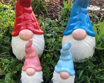 ON SALE Gnome family Custom painted or diy painted or unpainted, red, blue, yellow, orange, purple, pink, rainbow, perfect gift