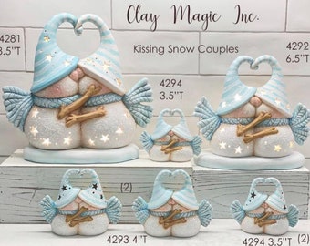 Kissing Snow Sweetheart gnomes, various sizes, craft kit, perfect gift, paint your own pottery