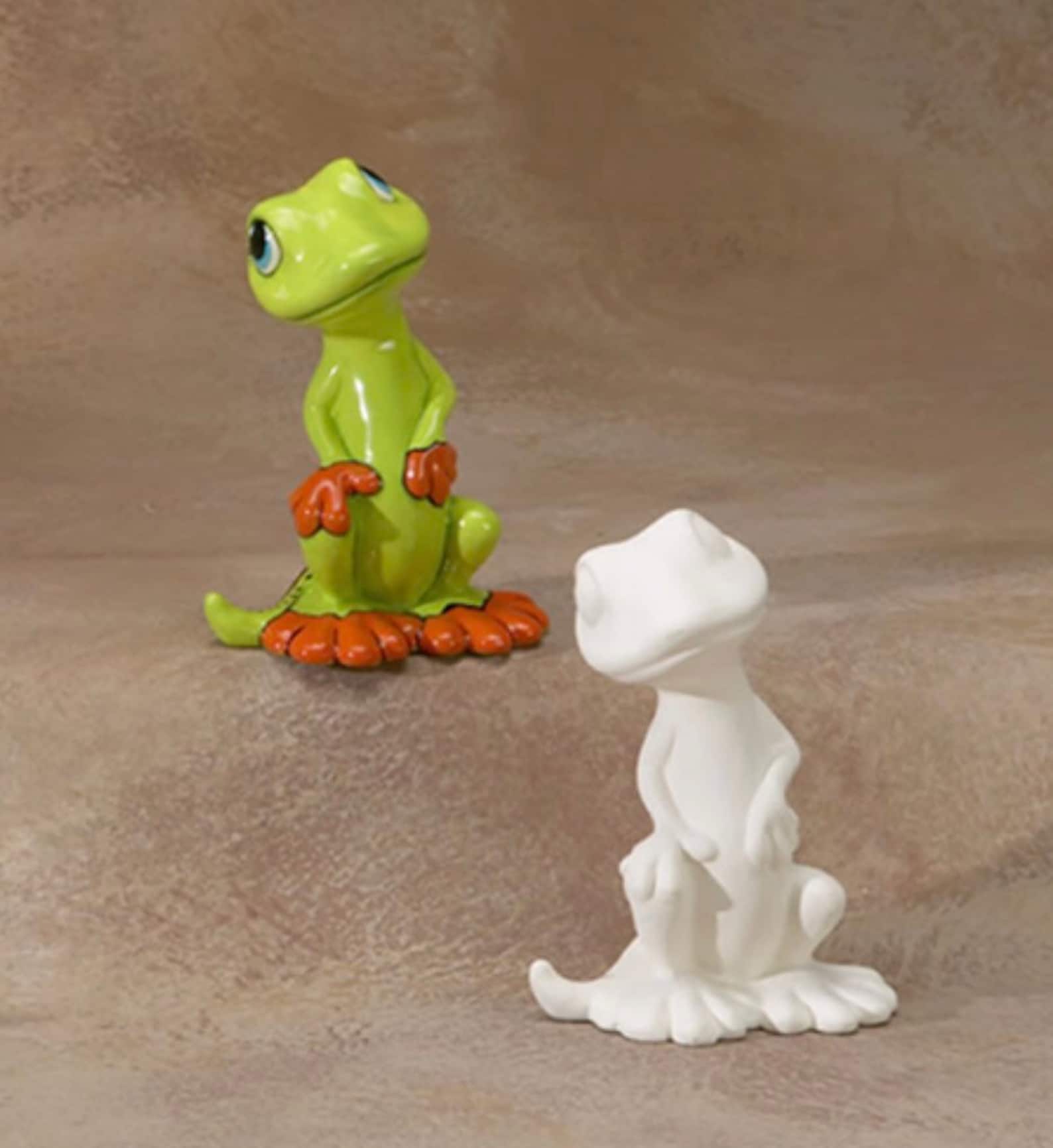 5 Gecko ceramic pottery bisque ready to paint craft kit Etsy