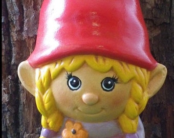 5” girl Gnome, Custom painted or diy , craft kit, perfect gift, paint your own pottery