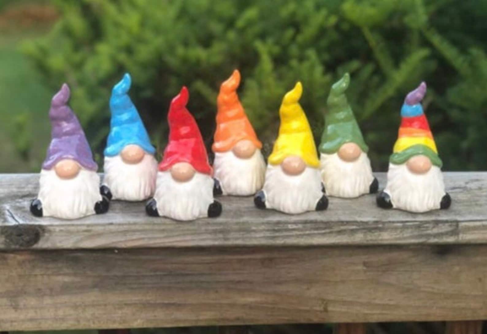 5 Gnome Custom Painted or Diy Garden Gnome Red Blue Etsy