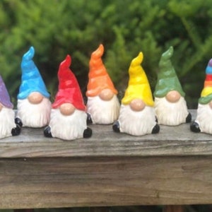 5” Gnome Custom painted or diy garden gnome, red, blue, yellow, orange, green, purple