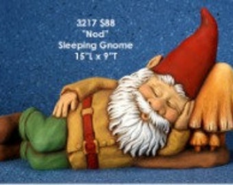 NEW ARRIVAL 3217 Nod Sleeping Gnome 15"L x 9"T, UNPAINTED, perfect gift, anniversary gift