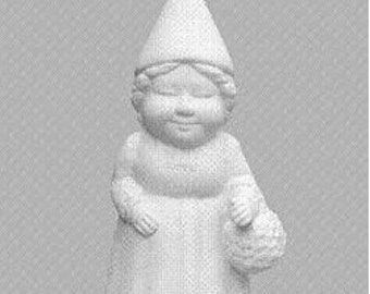 CLEARANCE 1212 Hilda 8 in.H x 4  in.W, unpainted, perfect gift, anniversary gift