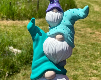 9” stack of gnomes Custom painted or diy , craft kit, perfect gift