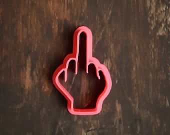 Middle Finger Cookie Cutter | Middle Finger Fondant Cutter | Mature Cookie Cutter | Gag Cookie Cutter | Emoji Finger Cookie Cutter
