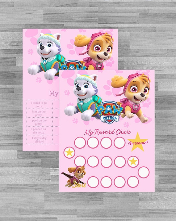 Potty Training Reward Chart Paw Patrol